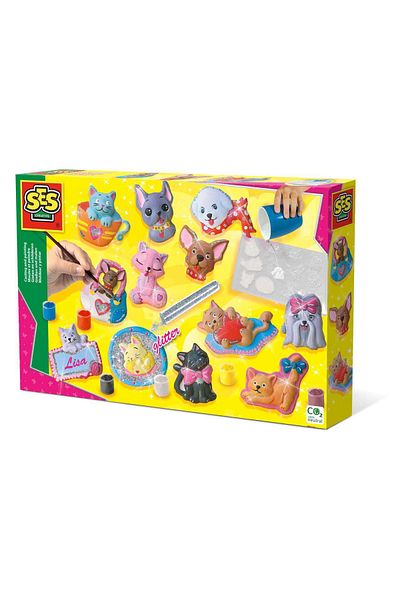 SES Creative Set for making plaster figurines. Brush and watercolors included. 5 years+