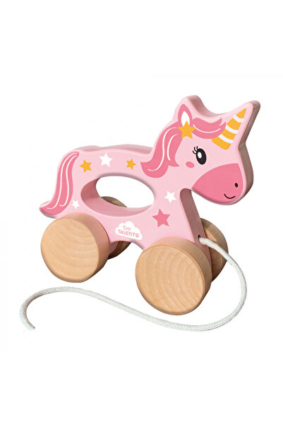 SES Creative Jucărie din lemn pentru copii - Unicorn 2 în 1, împinge și trage