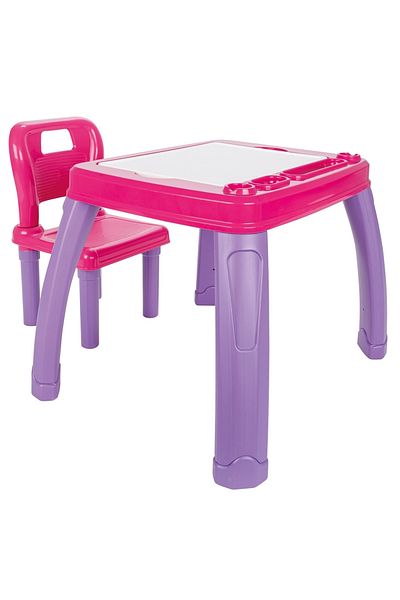 PİLSAN Children's Table And Chair Set Pilsan Study Table Pink