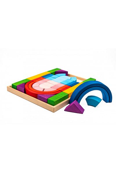 Marc toys Set Handmade, Constructor din Lemn Arca Mare