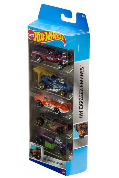 mattel Sada 5 odhalených lokomotiv Hot Wheels
