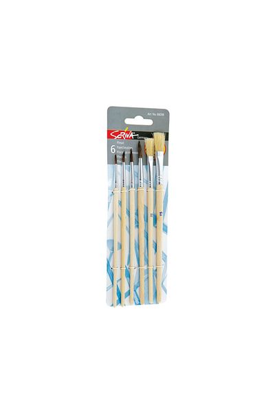 Scriva Natural Hair Painting Brush Set, 6 Pcs