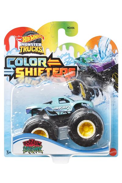 mattel Hot Wheels Monster Truck Podium Crasher With Color Changing 1:64 Scale