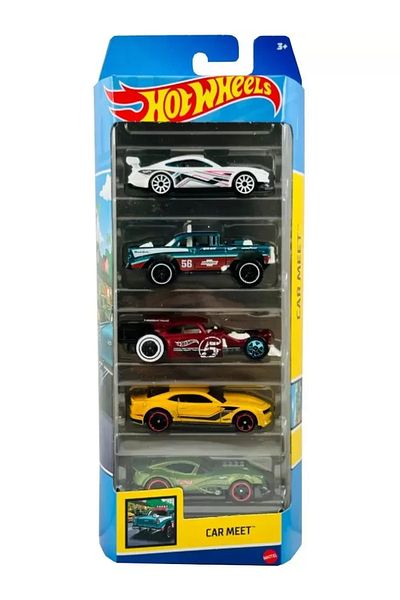 mattel Set 5 masini hot wheels car meet