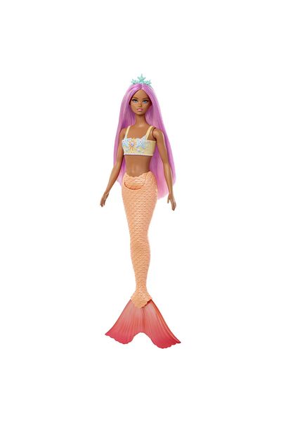 mattel Barbie Dreamtropia Papusa Sirena Cu Parul Roz Si Coada Portocalie