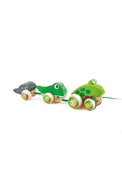 Hape Wooden Toy - Pull-along Frog Family