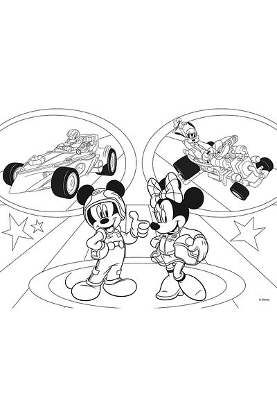 Lisciani Coloring Puzzle - Mickey On The Run (24 PIECES)