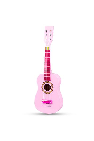 New Classic Toys Pink Guitar With Strap And Manual First Steps In Singing