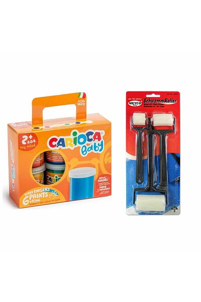 CARIOCA Pachet Set Pictura Cu Degetele Copii, Vopsea Finger Paint Set 3 Trafaleti