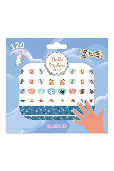djeco Αυτοκόλλητα νυχιών με σχέδια ζώων,