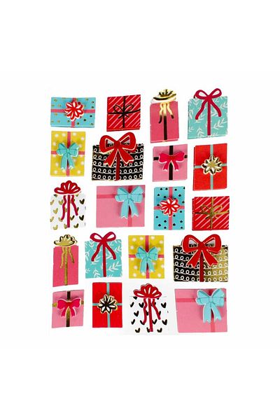 Micostore Decorative gift-shaped stickers for Christmas decorations