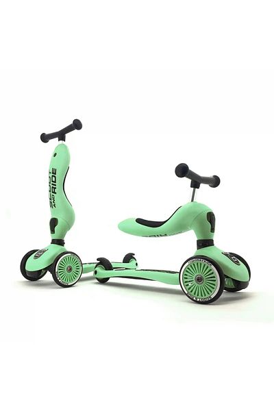 SCOOT AND RIDE Children's scooter with seat, convertible 2in1, HighwayKick 1 Kiwi, 1-5 years, up to 50 kg