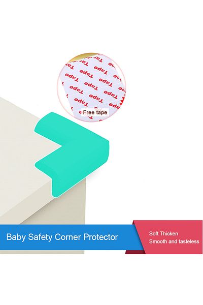 Micostore Furniture corner protectors for children, soft foam, Turquoise, 4 pcs/set