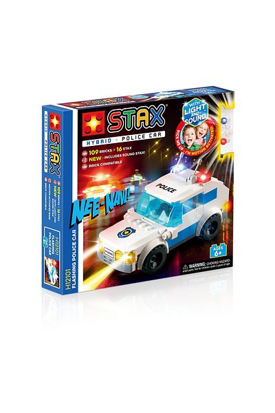 OEM Stax Toy - Children's Construction Set With Lights And Sounds - Police Car