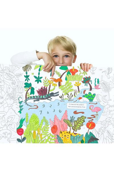 Mideer Rola Hartie Desene De Colorat - Tematica Jungla - 10 M Lungime