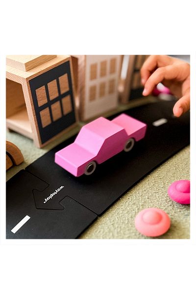 waytoplay Masinuta Handmade Din Lemn, , Roz