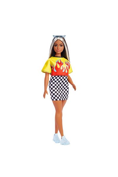 mattel Barbie Fashionista Doll Brunette With Blonde Highlights