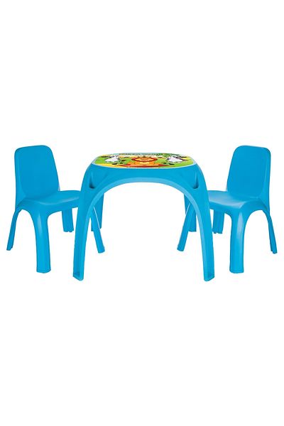 PİLSAN Set Table with 2 chairs for children Pilsan King Table blue