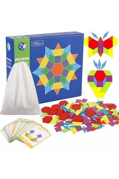 Micostore Tangram Game 130 Wooden Pieces And Models