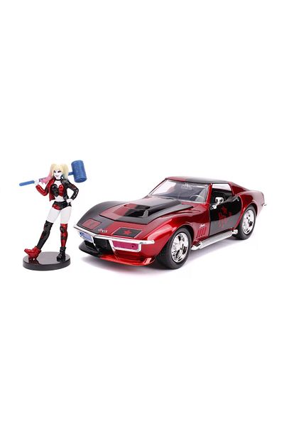 Simba Harley Quinn 1969 Chevy Corvette Diecast Model Car 1:24 Scale