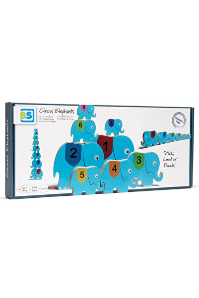BS Toys Elefantii La Circ, Joc De Echilibru Si Stivuire