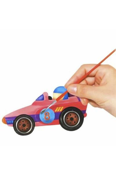 Micostore Figurine Din Ipsos De Pictat Pentru Copii,kit Complet Cu Magnet Pentru Frigider,model Masini