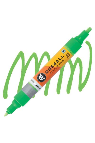 Molotow Acrylic Paint Marker, Dual Tip 1.5 And 4 Mm, One4all, Twin Pumpmarkers, 48 ​​Colors