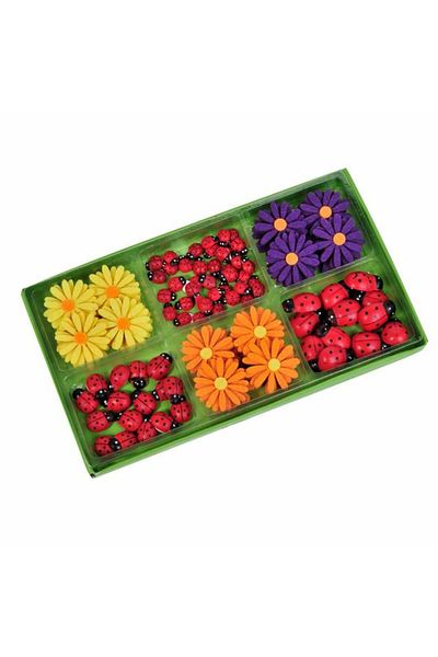 Micostore Buburuze Rosii Si Flori, Set 70 Buc Autocolante Decorative, Art & Craft