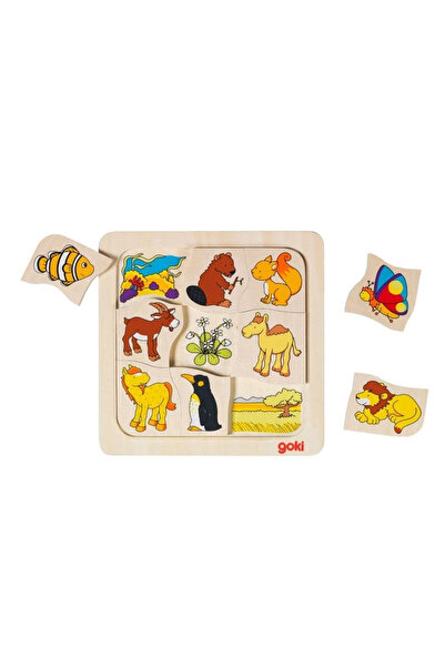 Goki Căsuțele Animalelor 2 Joc de Puzzle de Potrivire