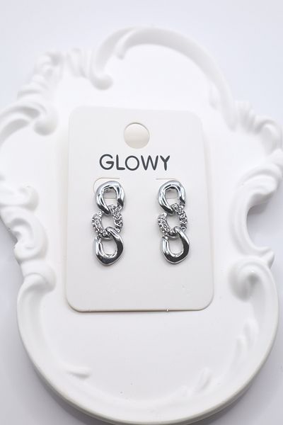 DEMOKAN Women's Earrings Classic Chain Zircon Stone Detail 3cm Earrings
