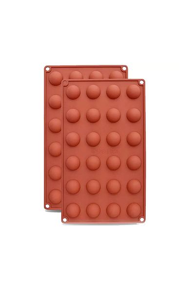 Micostore Silicone Mold For Chocolate Candies And Pralines, Hemispheres, 24 Molds, 2.5 X H 1.5 Cm