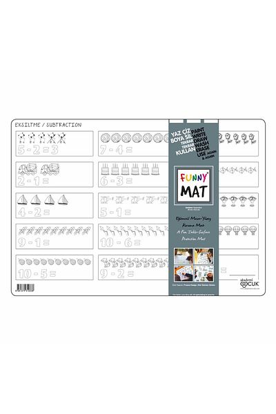 Funny Mat Fișă de colorat, model de scădere, reutilizabilă, 48 x 33,5 cm
