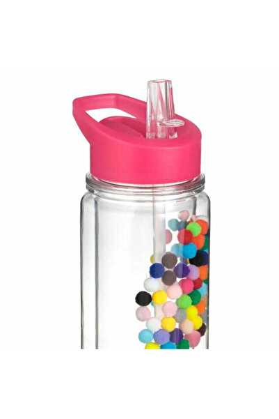 Micostore Παιδικό Μπουκάλι Νερού, με Καλαμάκι και Λαβή, 500 Ml, Διπλού Τοίχου με Πομπόν, Διαφανές