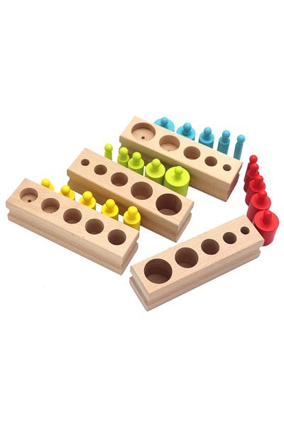 Micostore Cilindrii Montessori - cilindrii colorati din lemn