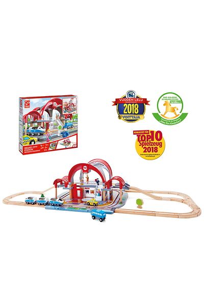 Hape Wooden Toy - Central Station Set (45 PIECES)