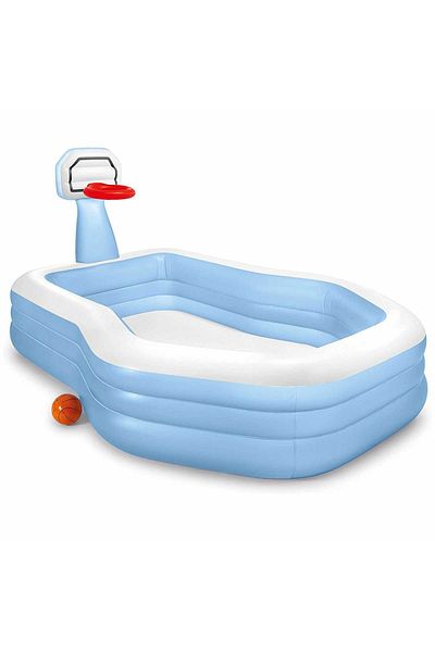 Intex Inflatable Pool For Children, With Ball And Basketball Hoop, 244 X 16 Cm