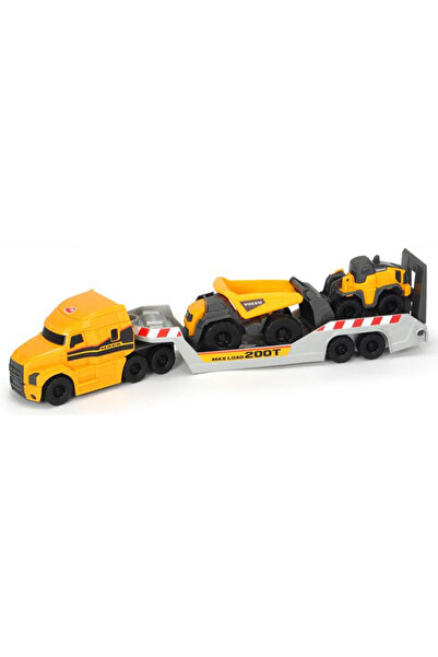 Dickie Toys Camion Mack Volvo Micro Builder Cu Remorca, Buldozer Si Camion Ba...
