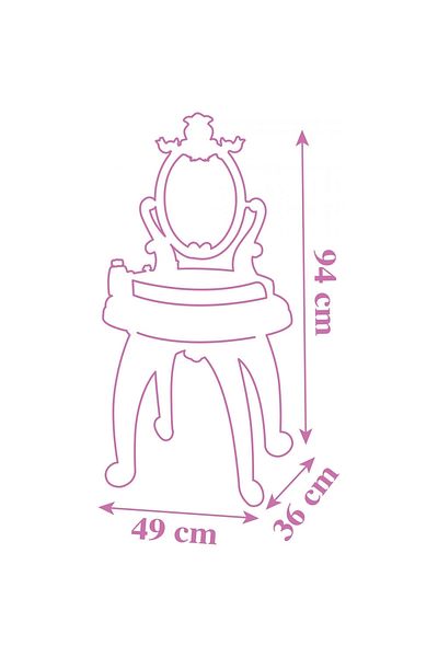 Smoby Disney Princess 2 In 1 Pink Makeup Table Toy With Accessories
