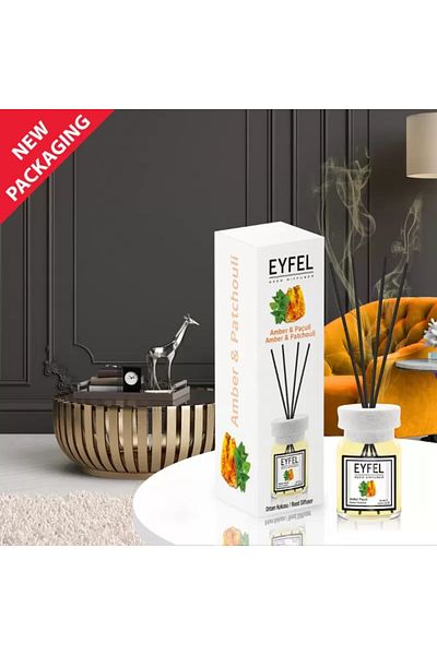 Eyfel Room Freshener With Sticks, Amber & Patchouli, 120ml