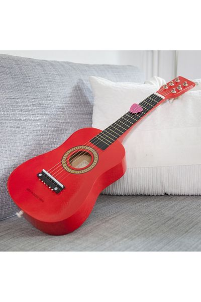 New Classic Toys Red Wooden Guitar For Kids