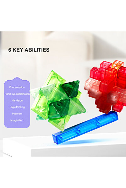 Mideer Kongming Lock Game for Brain Training and Patience, Hexagonal Gem, Brain Twister
