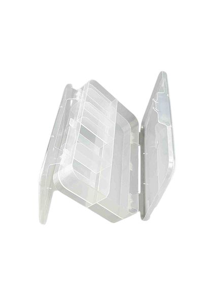 Micostore Storage Box, Organizer With 12 Compartments, Double Opening, Transparent