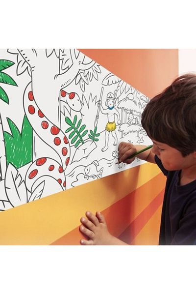 CARIOCA Rola Hartie Desene De Colorat - Tematica Jungla - 2 M Lungime