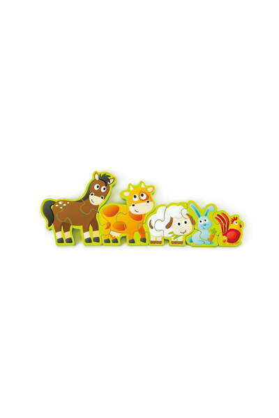 Hape Wooden Puzzle For Children With Numbers And Farm Animals