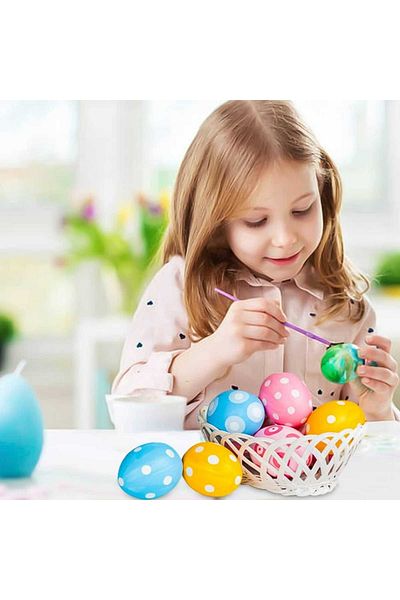 Micostore Set of 10 Natural Wooden Eggs for Drawing, Painting and Dyeing