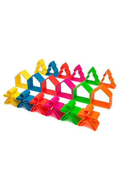 DENA TOYS Σετ Αισθητηριακών Ειδών με 18 Τεμάχια, Νέον,