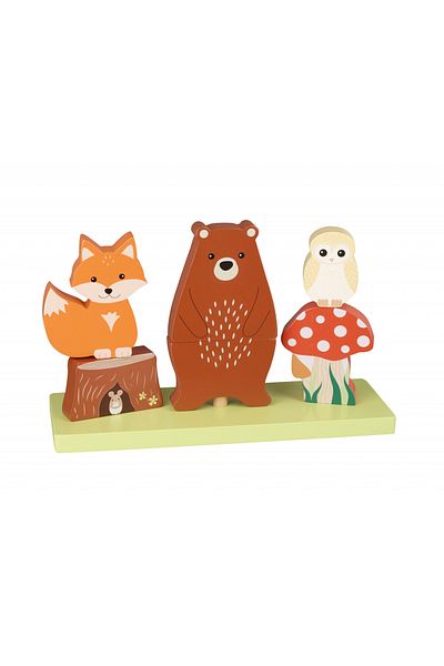 Orange Tree Toys Dřevěná stohovací hračka s lesními zvířátky,