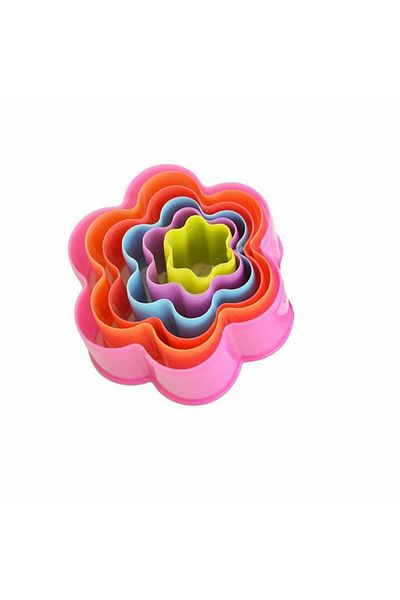 COOKSTYLE Set Of 6 Shapes For Cutting Biscuit Sheets, Cookies, Flower Shape, Multicolor