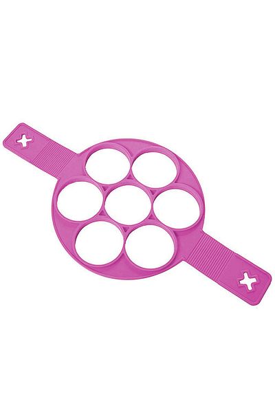 Micostore Silicone Mold For Frying Eggs, Mini American Pancakes, With Pink Handles, 37 X 21 X 5.8 Cm