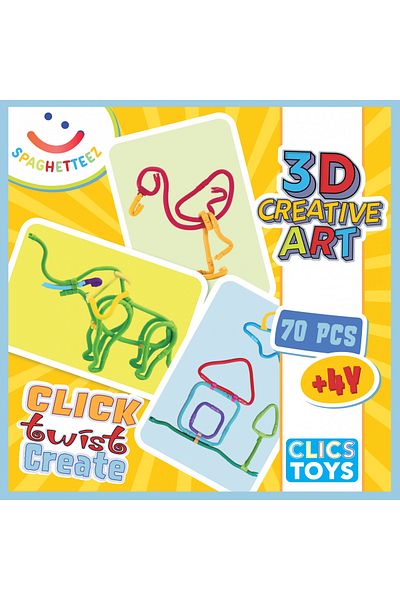 Clicstoys Set De Construit Cu Magnet Spaghetteez 70 Piese